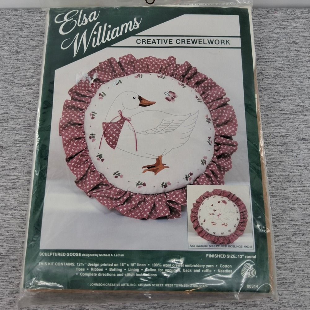 UNUSED NOS KIT Elsa Williams Creative Crewel Work Sculptured Goose 00314 13"